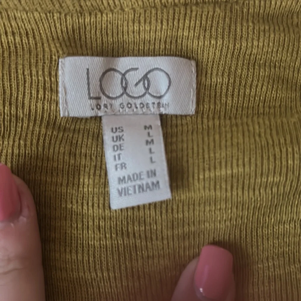 LOGO by Lori Goldstein Yellow Waterfall Cardigan - Picture 2 of 12